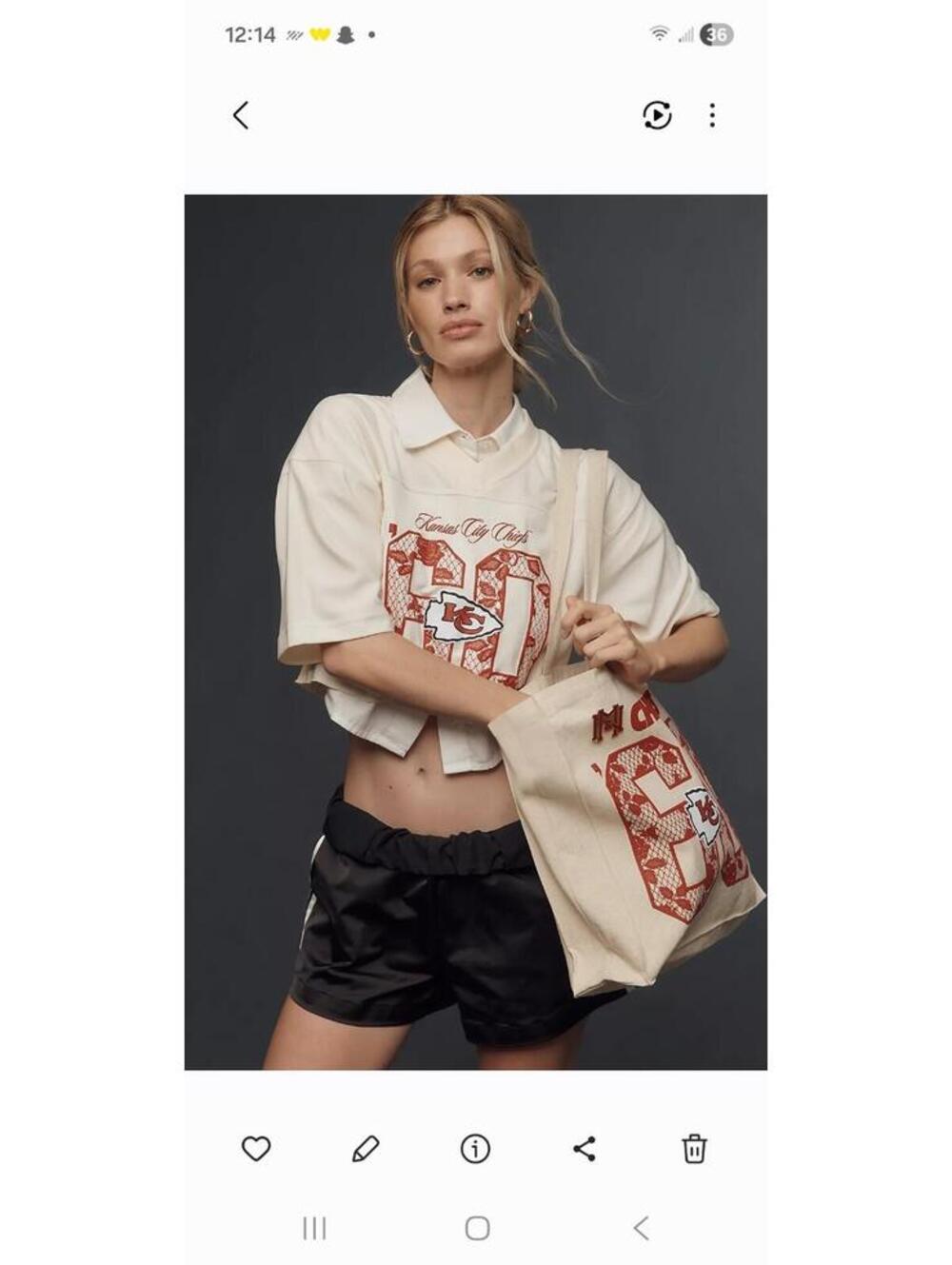New with tags Anthropologie mitchell & Ness Kansas city chiefs Crop top XS